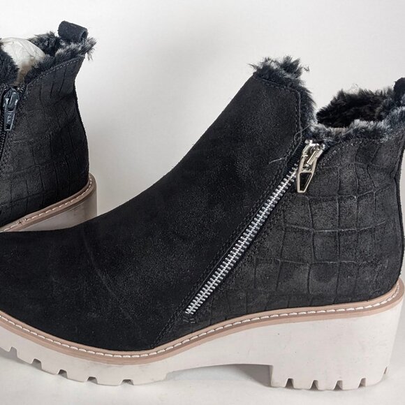 Dolce Vita Faux Suede Ankle Boots – Dark Grey/Black, Western Style, Size 9.5 - Picture 2 of 7